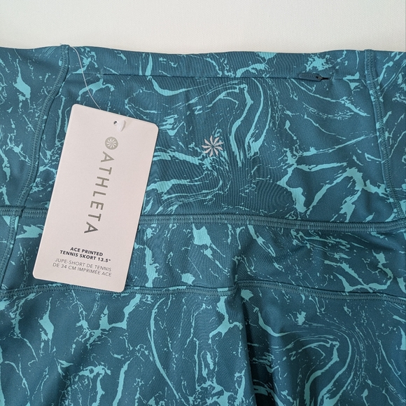 ATHLETA ACE Blue/Green Marble Borealis  Pattern Tennis Skirt Skort Size 1X NWT - Picture 4 of 13